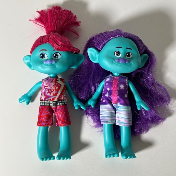 Dreamworks Troll Dolls Set Of 5 Queen Poppy Spruce Bruce Floyd (33Y) - Picture 2 of 9